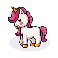Cute baby unicorn cartoon posing