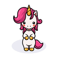 Cute baby unicorn cartoon standing