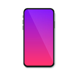 Mobile phone on white mockup .