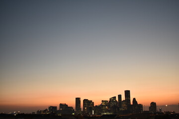 City Skyline At Sunset