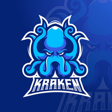 Kraken detailed esports gaming logo template