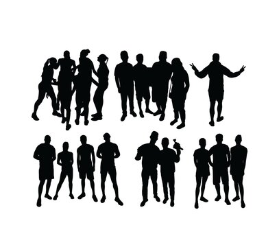 Sports team group silhouette, art vector design