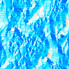 Fototapeta premium Wavy summer dip dye background. Ombre color blend for beach swimwear, trendy fashion print. Boho dripping wave digital watercolor effect. High resolution artistic seamless pattern material.