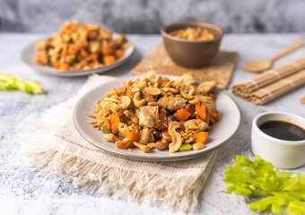 Cashew chicken, home made Chinese food with limited ingredients, healthy alternative to take out. 