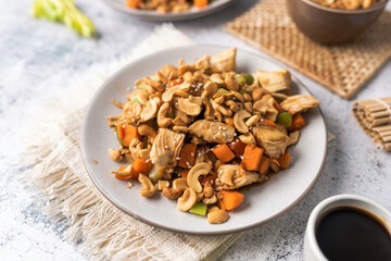 Cashew chicken, home made Chinese food with limited ingredients, healthy alternative to take out. 