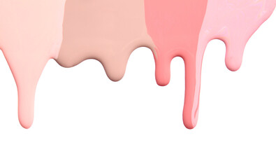 Spilled nail polishes on white background