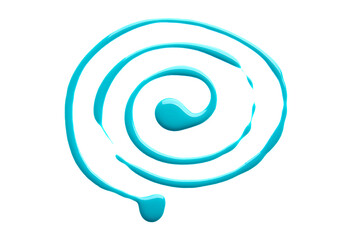 Spiral line made of nail polish on white background