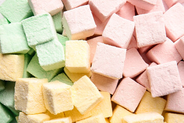 Tasty sweet marshmallows as background