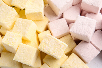 Tasty sweet marshmallows as background
