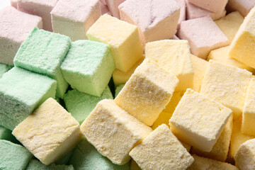 Tasty sweet marshmallows as background