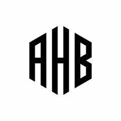 AHB Initial three letter logo hexagon