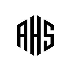 AHS Initial three letter logo hexagon