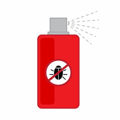 Obraz premium Red insect spray icon. Agriculture concept. Poisons bottles. White background. Vector illustration. Stock image. 
