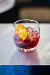 Negroni with dehydrated orange slice