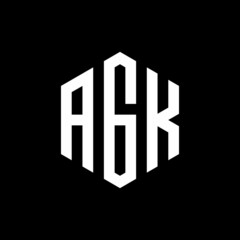 AGK Initial three letter logo hexagon