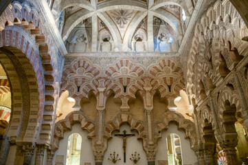 Inside the mosque-cathedral of Córdoba, built during the Caliphate of Cordoba and renovated by the Christians in the 13th century