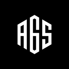 AGS Initial three letter logo hexagon