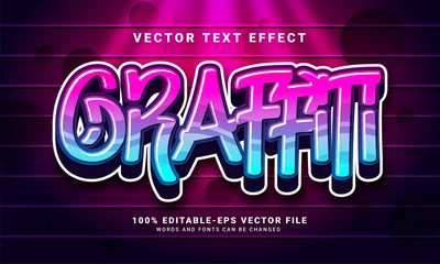 Foto op Plexiglas Graffiti 3D-teksteffect, bewerkbare tekst en kleurrijke tekststijl © Arta Digital