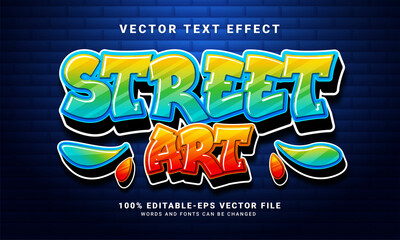 Street art 3D text effect, editable graffiti and colorful text style