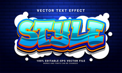 Style 3D text effect, editable graffiti and colorful text style