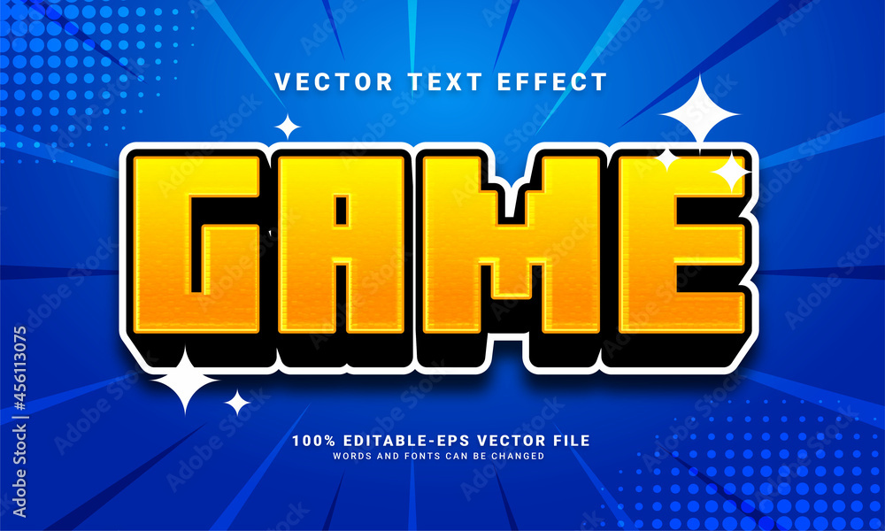 Poster game 3d text effect, editable text style and suitable for game assets
