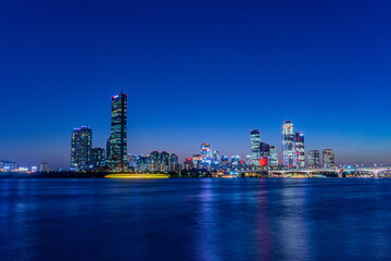 This is the night view of Yeouido in Seoul, Korea.