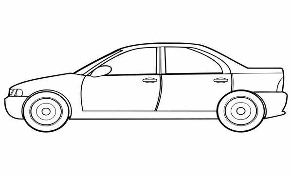 car sketch line vector illustration