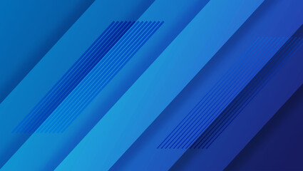 Obraz premium Dynamic blue line minimalist geometric business background