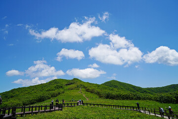 Fototapeta na wymiar Gombaeryeong. South Korea. Gombaeryeong Pass is located in Jeombongsan Mountain, Inje-gun, Gangwon-do. A plain of about 50,000 pyeong is formed on an altitude of 1,100 meters above sea level.