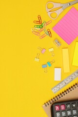 Naklejka premium Working equipment and assembling reports in the office