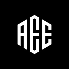 AEE Initial three letter logo hexagon