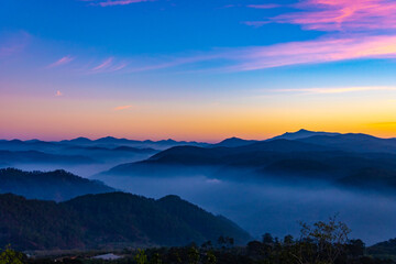 Plakat sunrise in the mountains