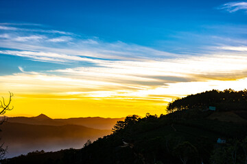 sunrise in the mountains
