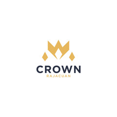 Obraz premium Vintage Crown Logo Royal King Queen abstract Logo design vector template. Geometric symbol Logotype concept icon.