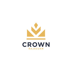 Vintage Crown Logo Royal King Queen abstract Logo design vector template. Geometric symbol Logotype concept icon.