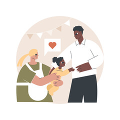 Drop-in childcare abstract concept vector illustration. Short-term childcare, babysitter service, drop-in daycare center, hourly drop-off nursery school, part-time kindergarten abstract metaphor.