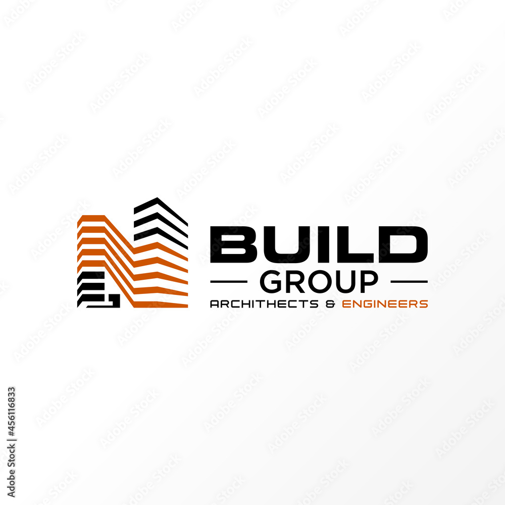 Poster letter or word n font in 3d with building shape image graphic icon logo design abstract concept vect