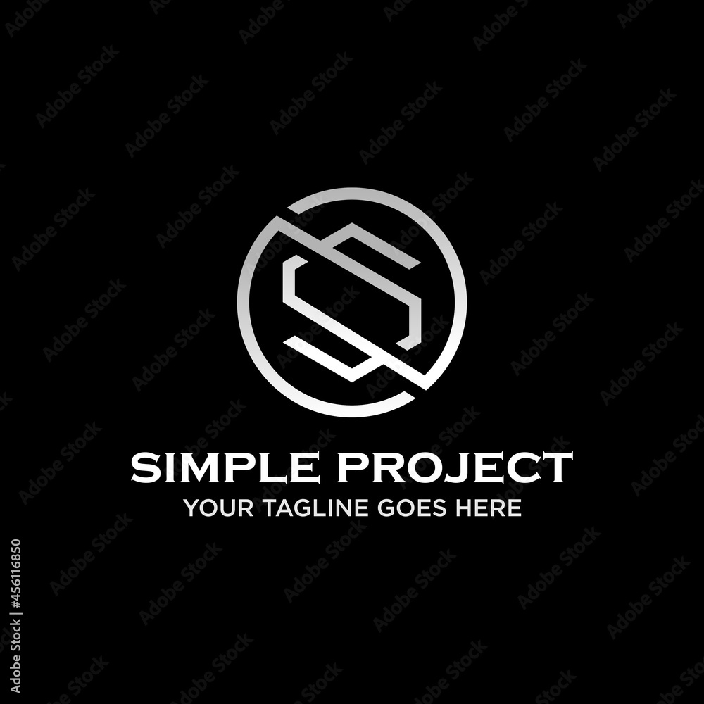 Poster letter or word s font in line hexagon and circle flip image graphic icon logo design abstract concep