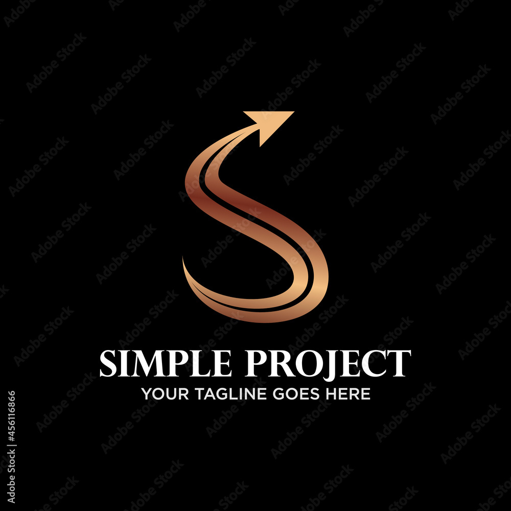 Poster Letter or word S font with arrow image graphic icon logo design abstract concept vector stock. Can be used as a symbol related to initial.