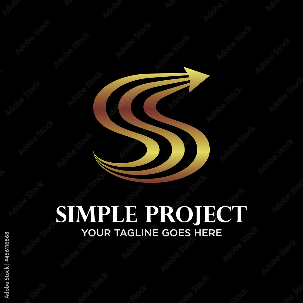 Poster Unique Letter or word triple S font with arrow image graphic icon logo design abstract concept vector stock. Can be used as a symbol related to initial.