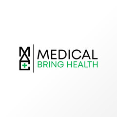 Letter or word MAX san serif font with medical cross image graphic icon logo design abstract concept vector stock. Can be used as a symbol related to health or initial