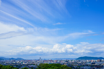 晩夏の空　高松市街並み(香川県)
