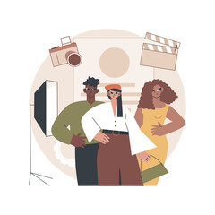 Modeling agency abstract concept vector illustration. Fashion industry, model agent business, modeling company services, shootings casting, open call for male and female models abstract metaphor.