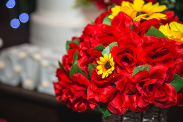 casamento, flores, rosas, aliança, decoração, 