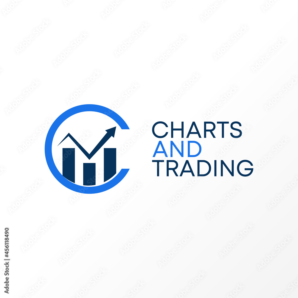 Poster letter c font with chart or trading image graphic icon logo design abstract concept vector stock. ca