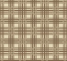 Japanese Bamboo Weave Plaid Vector Seamless Pattern