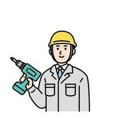 土木作業員さんのイラスト上半身