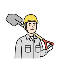 土木作業員さんのイラスト上半身