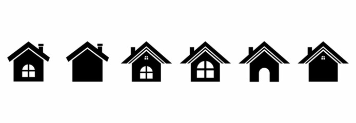 home icon set, home vector set, home symbol illustrations
