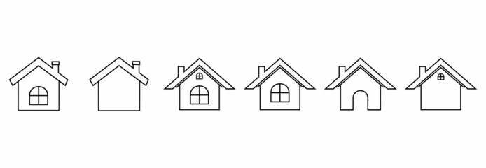 home icon set, home vector set, home symbol illustrations